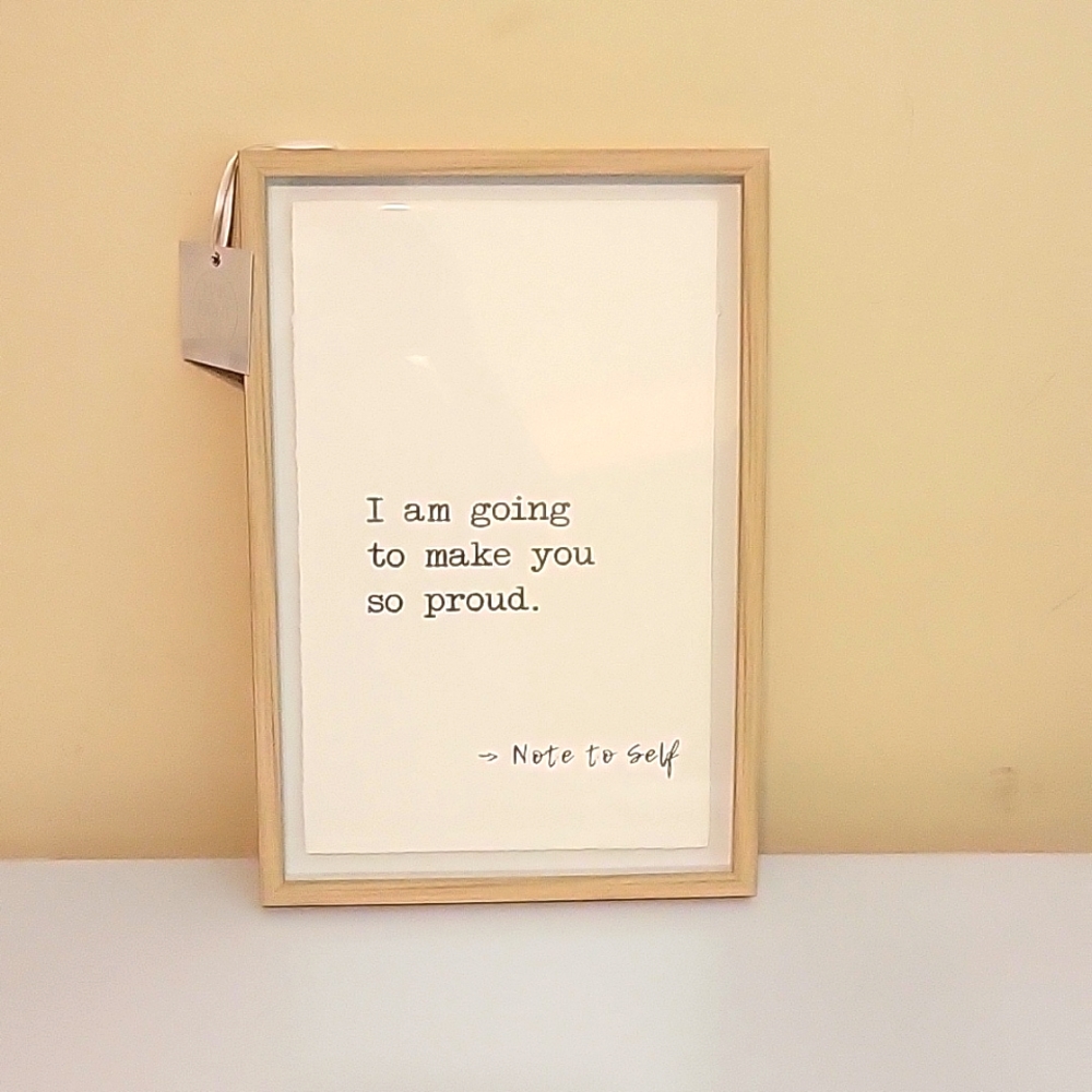 NWT Inspirational Note Framed Art